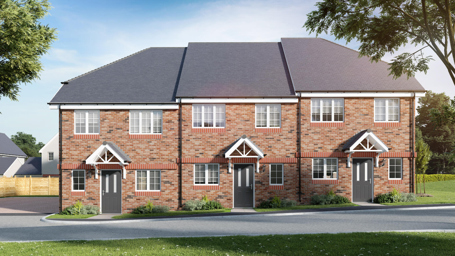 CGI of terraced houses at Ivy court