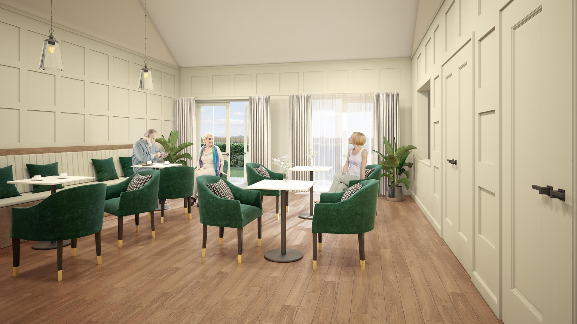 CGI of Cobnut park Clubhouse function room.
