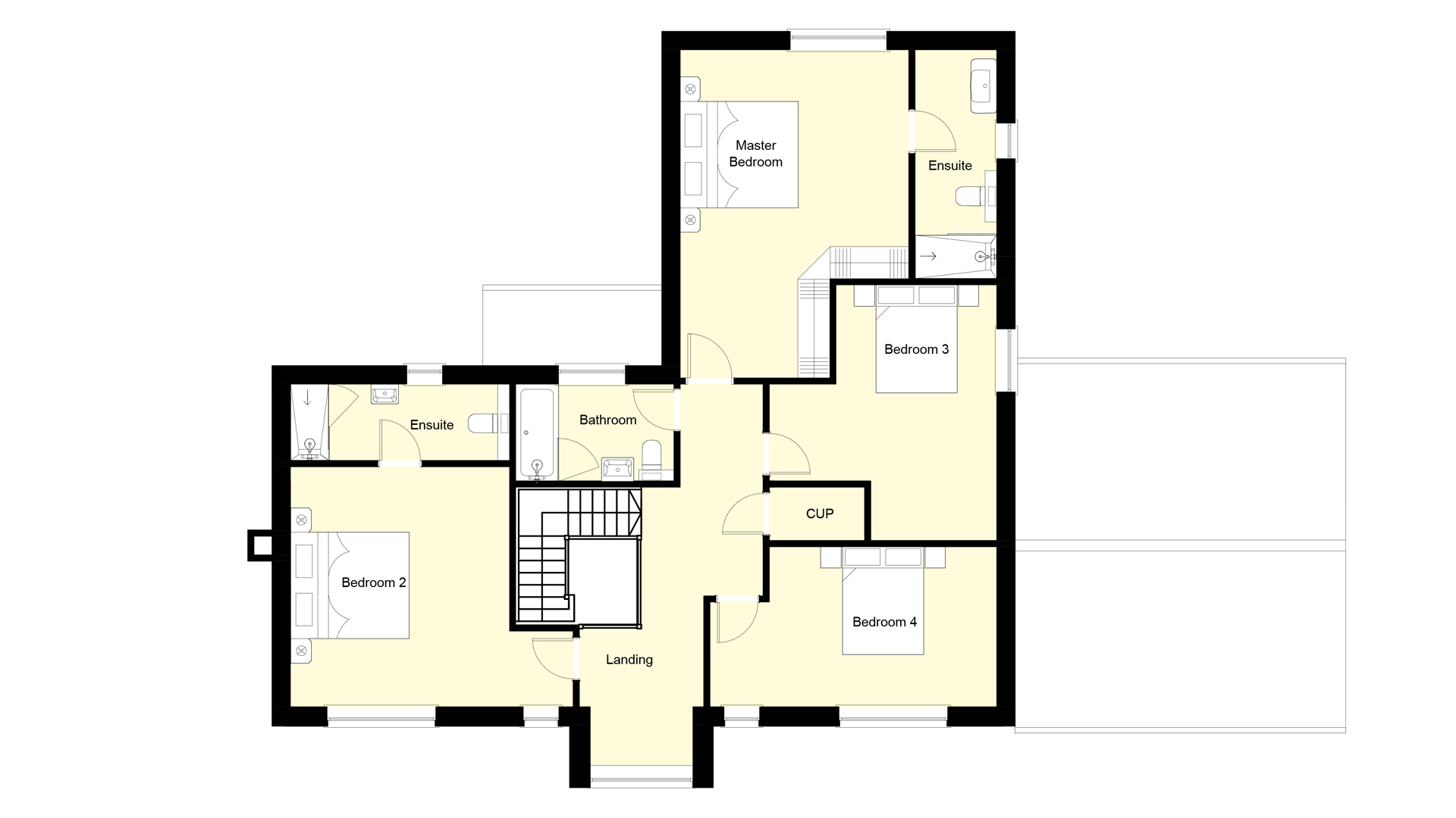 Layout of the first floor at Plot 12 Weavers park.
