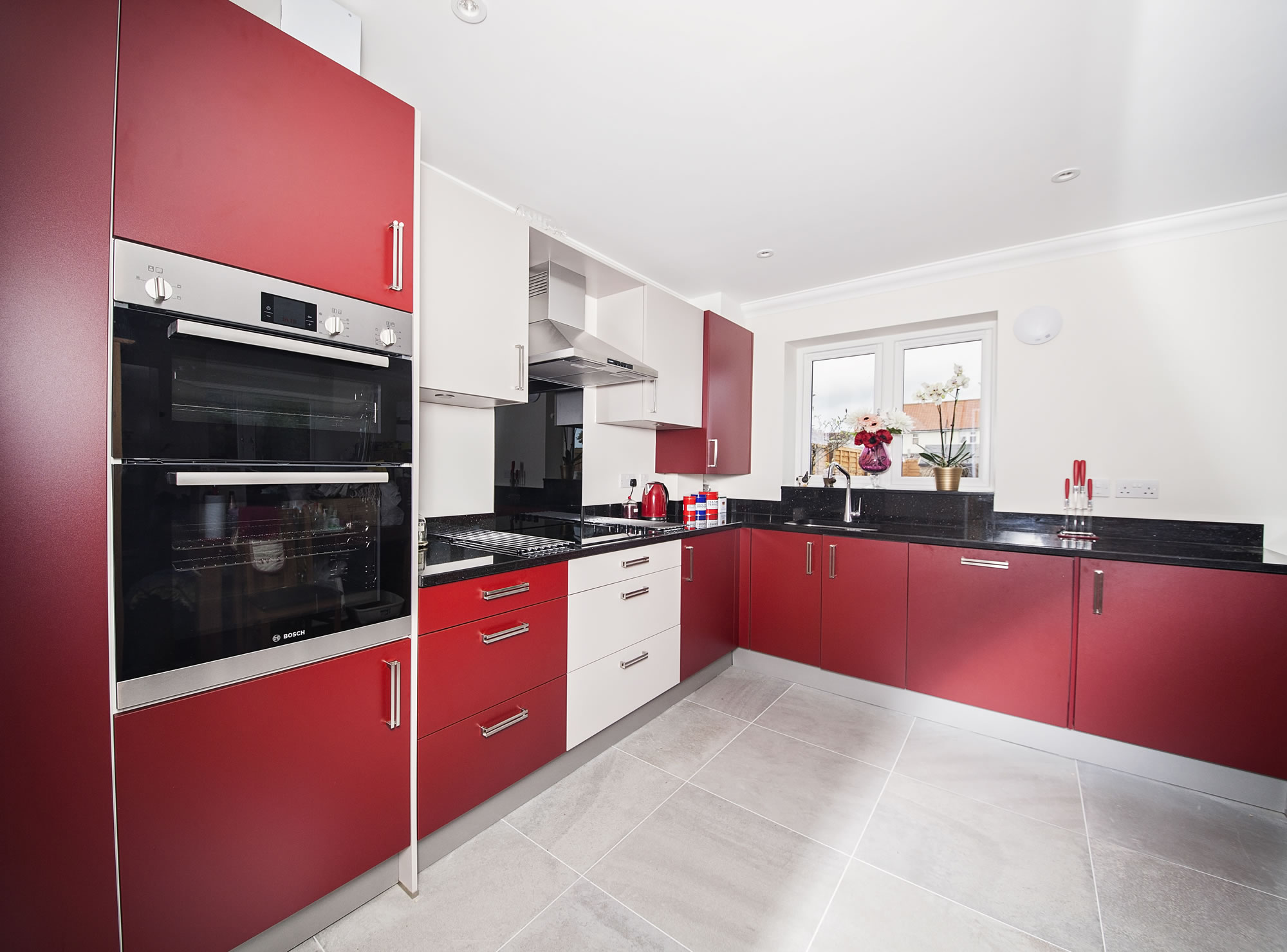 Fitted kitchen at Weston mews complete with fitted appliances.
