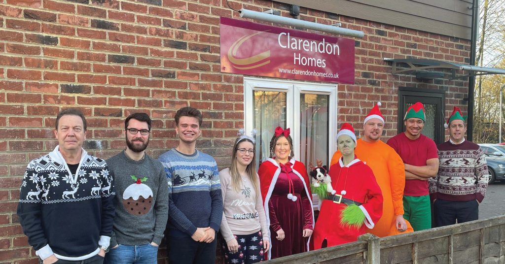 Clarendon team dressed up in festive clothes